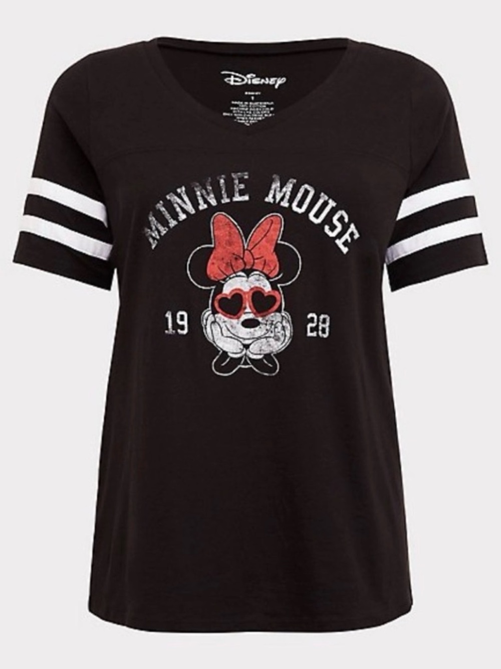 NWOT | Torrid Disney Minnie Mouse Varsity Tee | Black Size 2 Plus